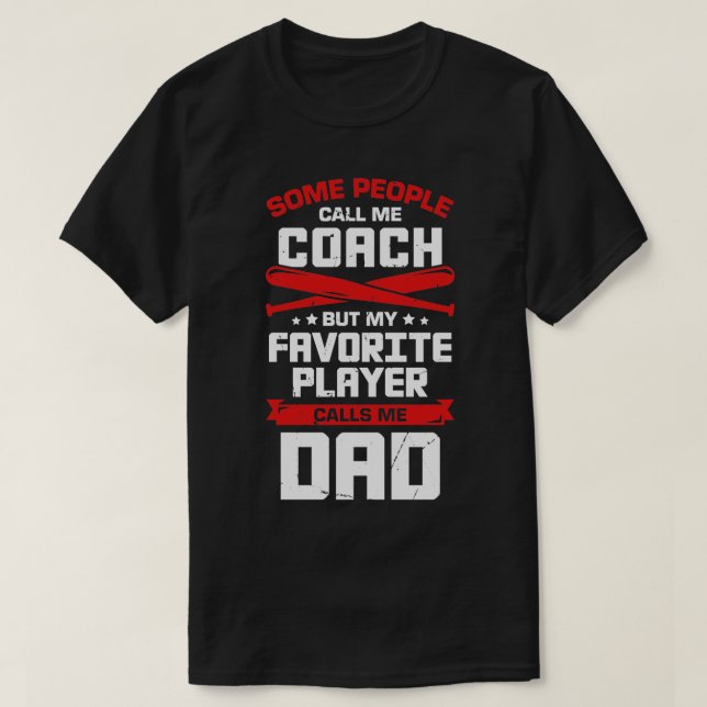 T-shirt Cadeau de baseball papa entraîneur (Design devant)