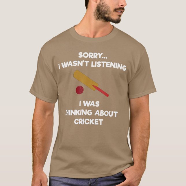 T-shirt Cadeau de batte d'écoute drôle de jeu de cricket (Devant)