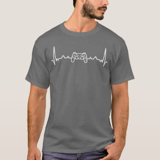 T-shirt Cadeau de battement de cœur de console de jeu pour