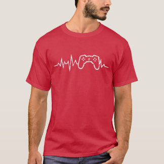 T-shirt Cadeau de battement de cœur de joueur amateur de j
