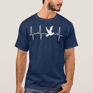 T-shirt Cadeau de battement de coeur de la colombe pour ho