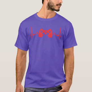 T-shirt Cadeau de battement de cœur de manette de jeu pour