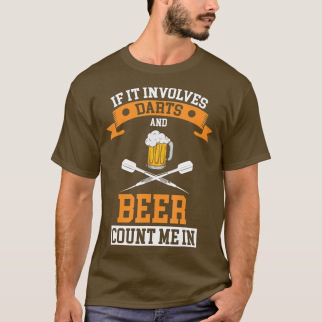 T-shirt Cadeau de bière fléchettes (Devant)