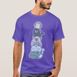 T-shirt Cadeau de biologiste marin empilé d'animaux garçon