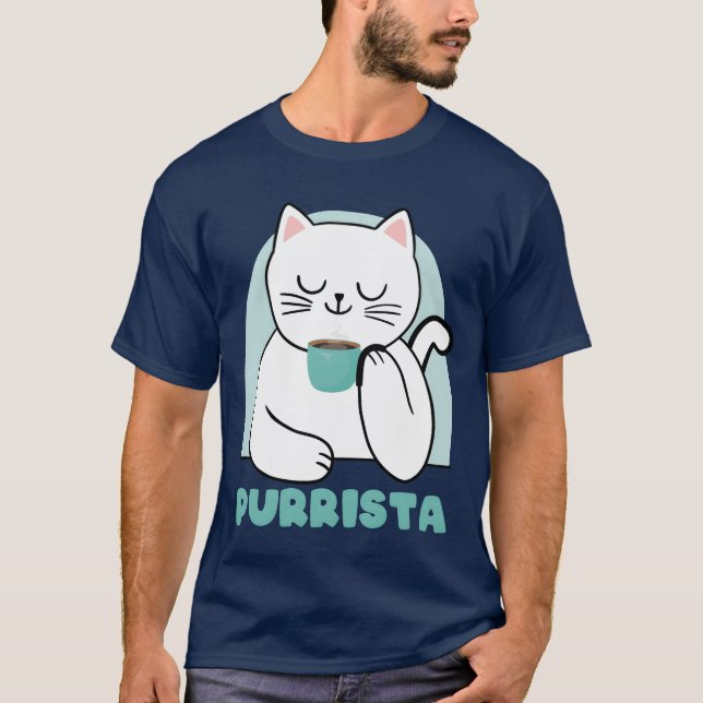 T-shirt Cadeau de café de chat de torréfaction de café Pur (Devant)