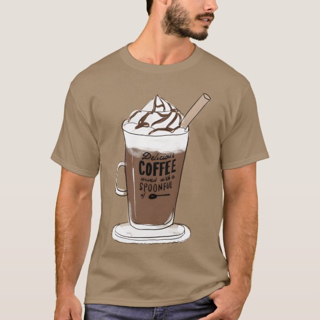 T-shirt Cadeau de café de nourriture Design (Devant)