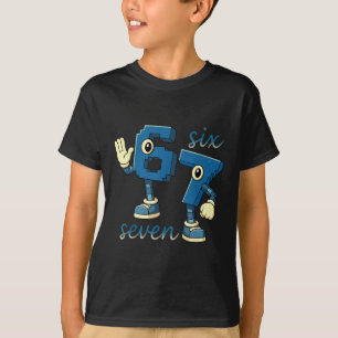 T-shirt Cadeau de cerveau de mème de numéro rétro six sept