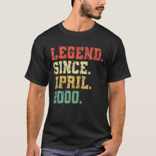 T-shirt Cadeau de chemise de 20 ans - Légende depuis avril