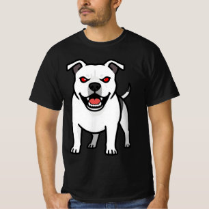 T-shirt Cadeau de chien de dessin animé Pitbull blanc aux 