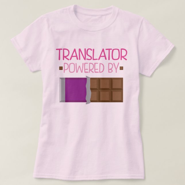 T-shirt Cadeau de chocolat de traducteur pour elle (Design devant)