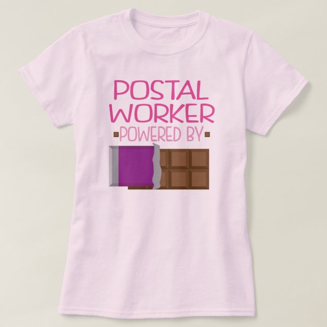 T-shirt Cadeau de chocolat de travailleur postal pour elle (Design devant)
