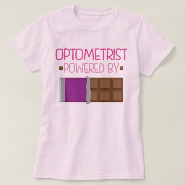 T-shirt Cadeau de chocolat d'optométriste pour elle (Design devant)
