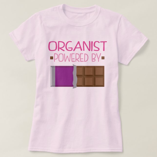 T-shirt Cadeau de chocolat d'organiste pour elle (Design devant)