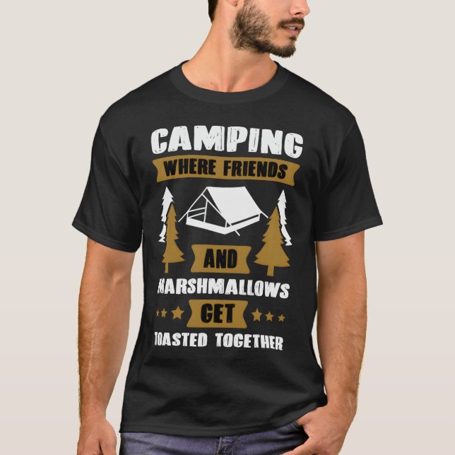 T-shirt Cadeau de citation de musique de camping (Devant)