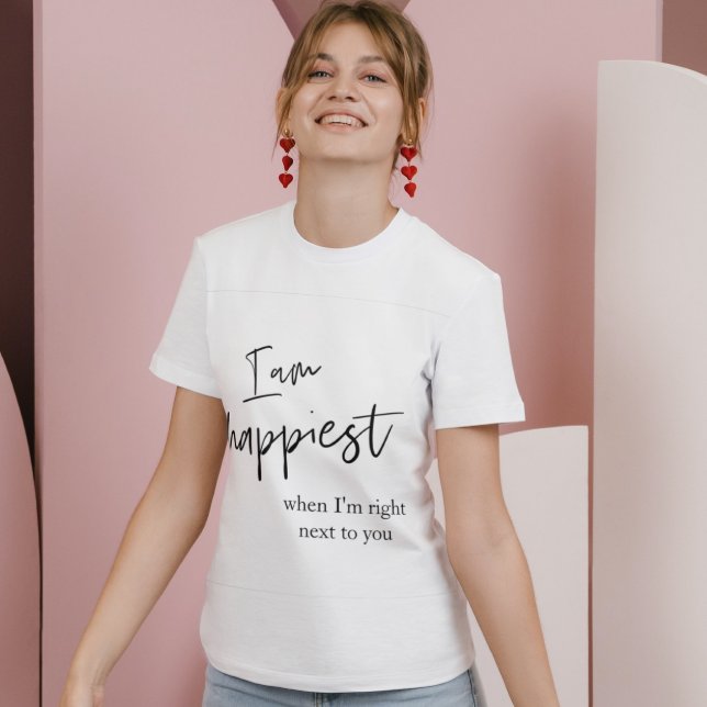 T-shirt Cadeau de citation romantique noire tendance (Créateur téléchargé)