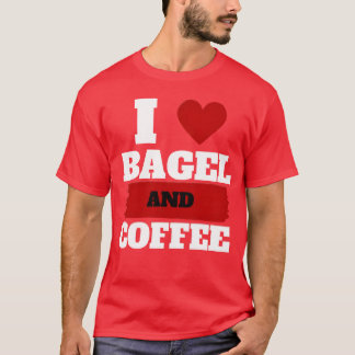 T-shirt cadeau de citations de bagel et de café café renco