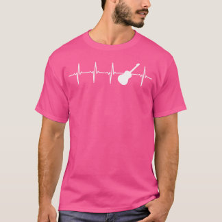 T-shirt Cadeau De Coeur De Guitare Acoustique Pour Guitari