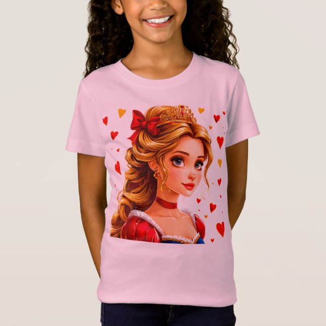 T-Shirt 👑 Cadeau de conte de fées rouge de princesse mign (Devant)