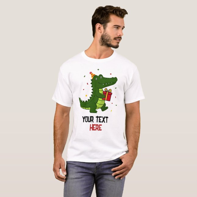 T-shirt Cadeau de crocodile mignon (Devant entier)