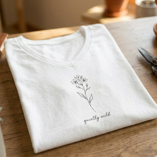 T-shirt Cadeau de croquis de fleur sauvage botanique pour 