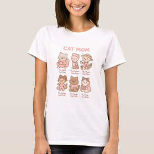 T-shirt Cadeau de dessin animé de maman de chat mignon pou