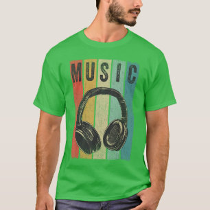 T-shirt Cadeau de DJ amateur de musique électronique Casqu
