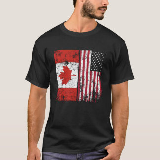 T-shirt Cadeau de drapeau américain canadien Cadeau canadi