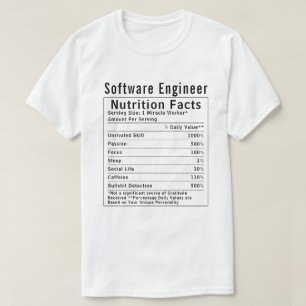 T-shirt Cadeau de faits nutritionnels drôles pour ingénieu