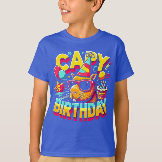 T-shirt cadeau de fête d'anniversaire de capybara  (Devant)