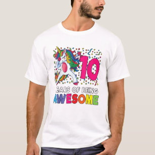 T-shirt Cadeau de fête de licorne de dabbing pour 10 ans 