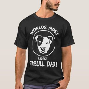 T-shirt Cadeau de Fête des Pères Bulldog Pitbull Papa Chie