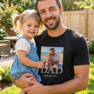 T-shirt Cadeau de Fête des Pères Minimaliste Photo Papa Ét