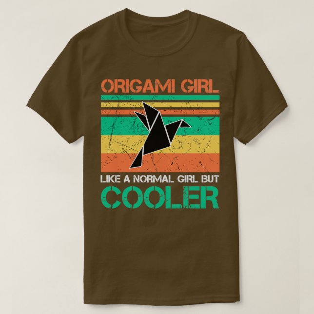 T-shirt cadeau de fille origami (Design devant)