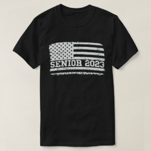 T-shirt Cadeau de fin d'études Senior 2023 Drapeau América