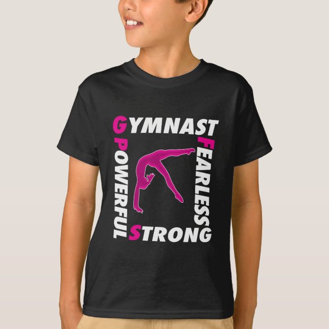 T-shirt Cadeau de force de puissance de gymnaste de fille (Devant)