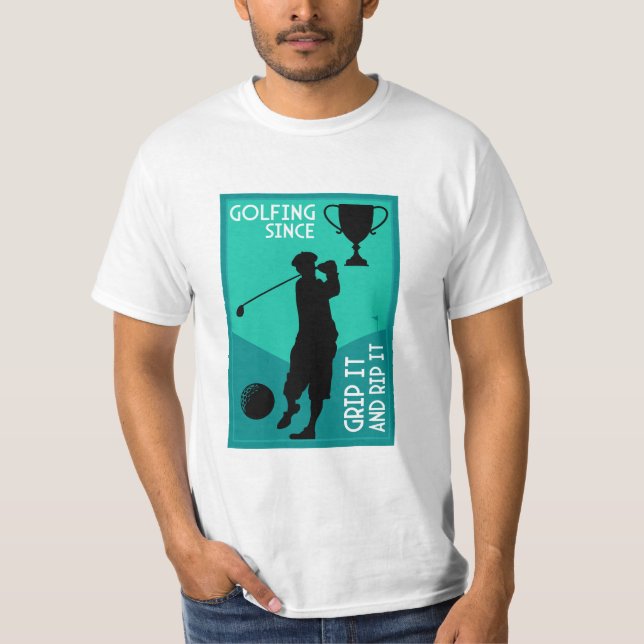 T-shirt Cadeau de golf vintage drôle unique (Devant)