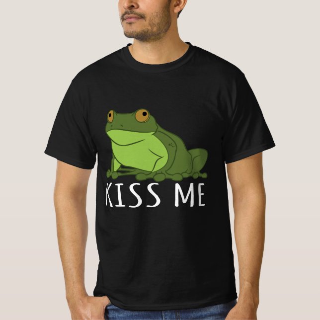 T-shirt Cadeau de grenouille - Kiss Me - Bug Catcher Toad  (Devant)