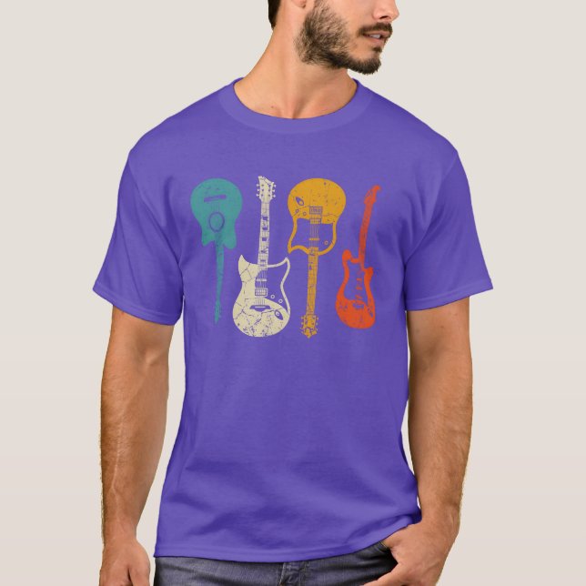 T-shirt Cadeau de guitare pour guitariste Style rétro cade (Devant)