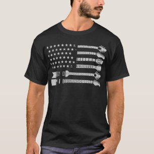 T-shirt Cadeau de guitariste patriotique Drapeau américain