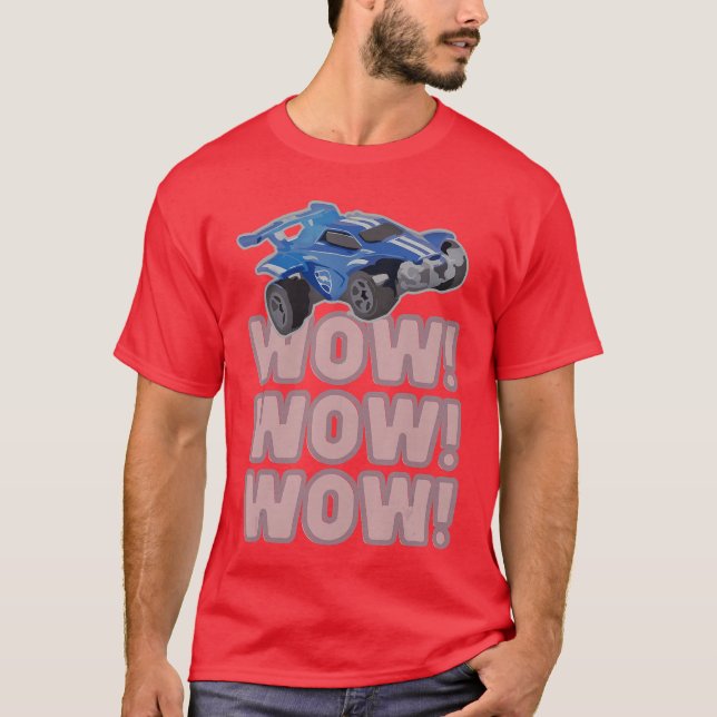 T-shirt Cadeau de jeu de football-fusée Wow Wow Wow (Devant)