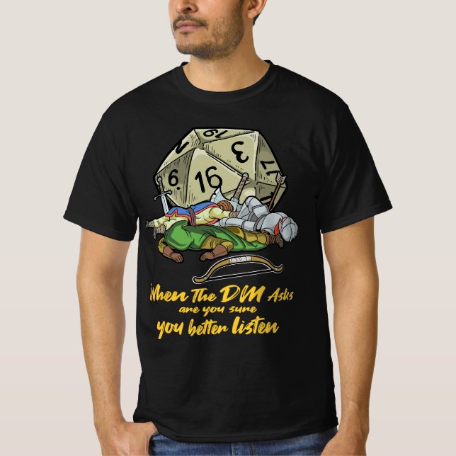 T-shirt Cadeau De Jeu Tabletop Quand Le DM Demande (Devant)