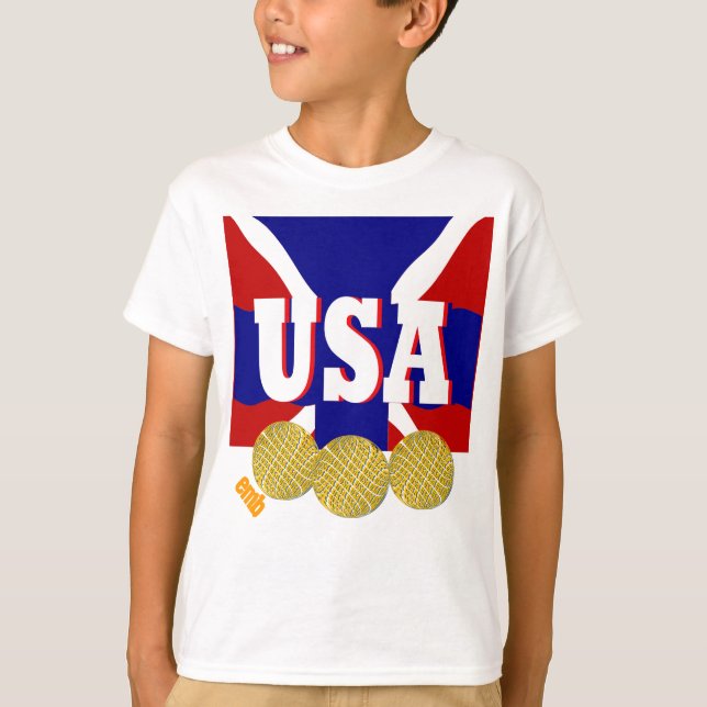 T-shirt Cadeau de KidsT-chemise de médaille d'or de 2012 (Devant)