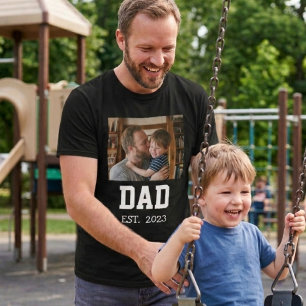 T-shirt Cadeau de la fête des pères photo Papa établi avec