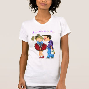 T-shirt cadeau de la Saint Valentin avec mignon co