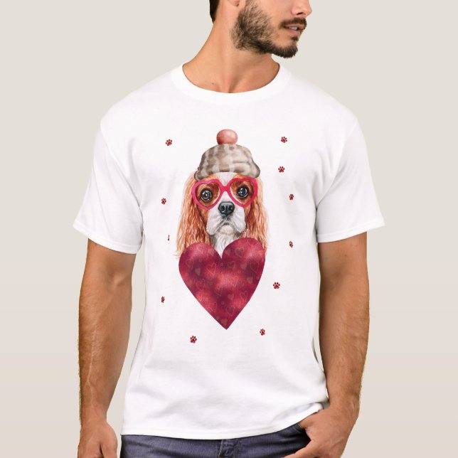 T-shirt Cadeau de la Saint-Valentin Cavalier King Spaniel  (Devant)