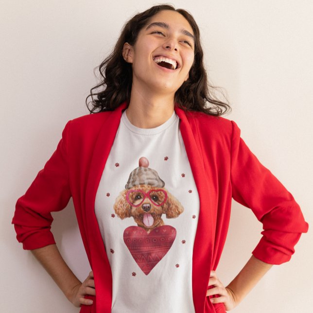 T-shirt Cadeau de la Saint-Valentin Chien Caniche (Créateur téléchargé)