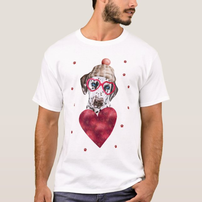 T-shirt Cadeau de la Saint-Valentin Chien Dalmatien (Devant)