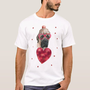 T-shirt Cadeau de la Saint-Valentin Chien Mastiff Anglais