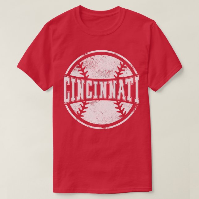 T-shirt Cadeau de l'équipe de baseball de Cincinnati vinta (Design devant)