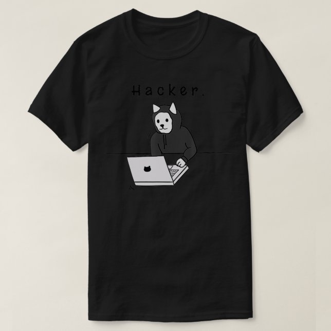 T-shirt Cadeau de l'ingénieur de sécurité Hacker Cat (Design devant)